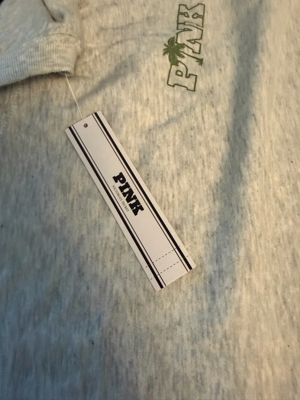 PINK Victoria's Secret Heather Gray Logo Tee - Picture 9 of 14